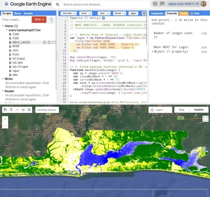NDVI in Google Earth Engine: A Beginner's Guide to Measuring Vegetation Health from Space