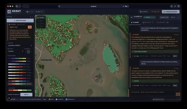 Scout: A Cloud-Native Geospatial Pipeline Powered by DuckDB, GeoParquet, PMTiles, STAC and AI
