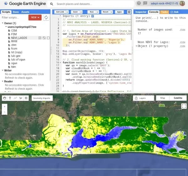 NDVI in Google Earth Engine: A Beginner's Guide to Measuring Vegetation Health from Space